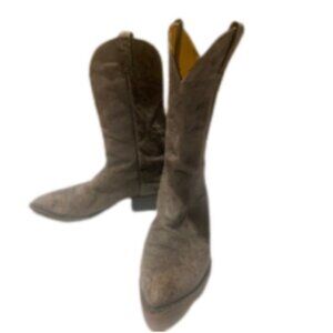 Tony Lama Distressed Gray Leather Cowboy Boots Men Western Boots Size 11 D